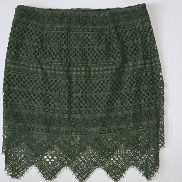 NWT Banana Republic Olive Green Lace Pencil Skirt - Size 4 - Picture 7 of 8